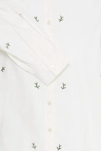 Load image into Gallery viewer, Ichi Sanaz embroidered floral shirt Alaskan Blue