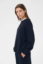 Load image into Gallery viewer, Part Two Zola side zip detail sweatshirt Dark Navy - CW CW