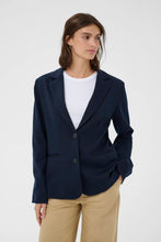 Load image into Gallery viewer, Part Two Vineke knitted blazer Dark Navy - CW CW
