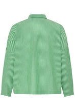 Load image into Gallery viewer, Ichi Giley peter pan collar shirt Kelly Green Birch Stripe - CW CW
