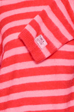 Load image into Gallery viewer, Ichi Blush relaxed sweater Poinsetta Stripe