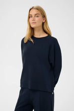 Load image into Gallery viewer, Part Two Zola side zip detail sweatshirt Dark Navy - CW CW