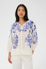 Load image into Gallery viewer, Part Two Alexi placement print blouse Blue Shadow Flower - CW CW