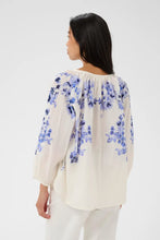 Load image into Gallery viewer, Part Two Alexi placement print blouse Blue Shadow Flower - CW CW