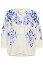Load image into Gallery viewer, Part Two Alexi placement print blouse Blue Shadow Flower - CW CW