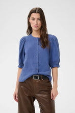Load image into Gallery viewer, Part Two Azra linen blouse Indigo Blue - CW CW