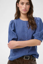 Load image into Gallery viewer, Part Two Azra linen blouse Indigo Blue - CW CW
