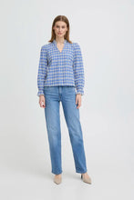 Load image into Gallery viewer, Ichi Fulia broderie blouse Bel Air Blue - CW CW