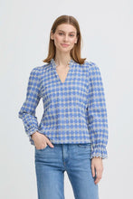 Load image into Gallery viewer, Ichi Fulia broderie blouse Bel Air Blue - CW CW