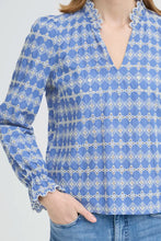 Load image into Gallery viewer, Ichi Fulia broderie blouse Bel Air Blue - CW CW