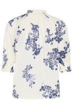Load image into Gallery viewer, Part Two Almeras jacquard blouse Blue Shadow Floral - CW CW