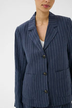 Load image into Gallery viewer, Part Two Alita linen blazer Blue Night Pinstripe - CW CW