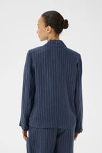 Load image into Gallery viewer, Part Two Alita linen blazer Blue Night Pinstripe - CW CW