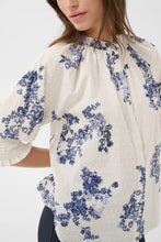 Load image into Gallery viewer, Part Two Almeras jacquard blouse Blue Shadow Floral - CW CW