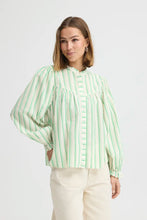 Load image into Gallery viewer, Ichi Jovil jacquard stripe shirt Greenbriar - CW CW