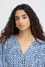 Load image into Gallery viewer, Ichi Marrakech tile print blouse Sodalite Blue - CW CW