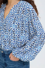 Load image into Gallery viewer, Ichi Marrakech tile print blouse Sodalite Blue - CW CW