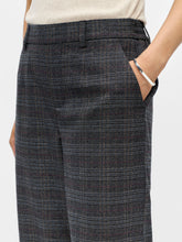 Load image into Gallery viewer, Object Lisa check wide leg trouser Dark Grey Melon Blue Brown