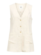 Load image into Gallery viewer, Object Longline linen blend waistcoat Sandshell