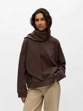 Load image into Gallery viewer, Object Arina detatchable scarf neck sweatshirt Seal Brown