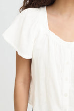Load image into Gallery viewer, Ichi Foxa square neck crinkle top White - CW CW