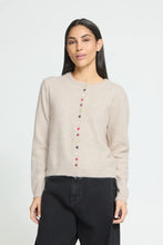 Load image into Gallery viewer, Ichi Fantia multi mixed colour button front cardigan Birch Melange