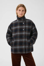 Load image into Gallery viewer, Part Two Celly plaid jacket Dark Navy Check