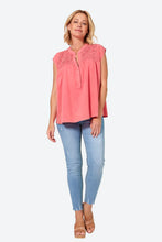 Load image into Gallery viewer, Eb & Ive Elan tencel shirred detail top Lychee