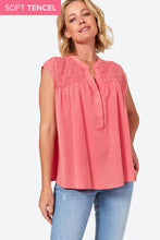 Load image into Gallery viewer, Eb & Ive Elan tencel shirred detail top Lychee