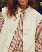 Load image into Gallery viewer, Yerse Waistcoat with self fabric rouleaux fastening Ecru