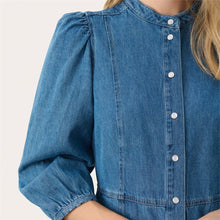 Load image into Gallery viewer, Part Two Polla denim shirt dress Medium Blue