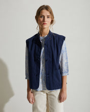 Load image into Gallery viewer, Yerse Lara Costafreda print cotton shirt Sky blue

