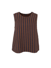 Load image into Gallery viewer, Black Colour Mallu seersucker stripe s/l top Espresso