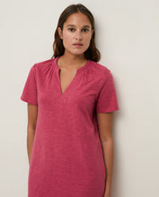 Load image into Gallery viewer, Yerse Ruched shoulder detail long jersey dress Raspberry - CW CW