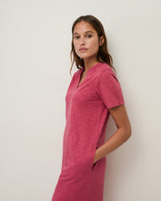Load image into Gallery viewer, Yerse Ruched shoulder detail long jersey dress Raspberry - CW CW