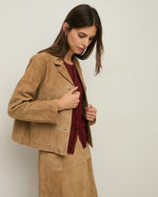 Load image into Gallery viewer, Yerse Suede leather patch pocket jacket Camel - CW CW