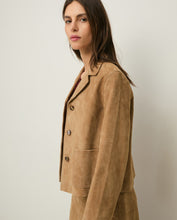 Load image into Gallery viewer, Yerse Suede leather patch pocket jacket Camel - CW CW