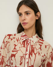 Load image into Gallery viewer, Yerse Manila print drawstring blouson shirt Cinammon Limestone - CW CW