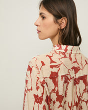 Load image into Gallery viewer, Yerse Manila print drawstring blouson shirt Cinammon Limestone - CW CW