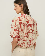 Load image into Gallery viewer, Yerse Manila print drawstring blouson shirt Cinammon Limestone - CW CW