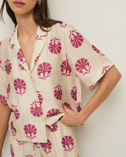 Load image into Gallery viewer, Yerse Greta Ginko crinkle print blouse Raspberry - CW CW