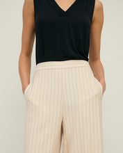 Load image into Gallery viewer, Yerse Pinstripe lightweight wide leg trouser Natural - CW CW