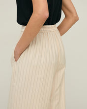 Load image into Gallery viewer, Yerse Pinstripe lightweight wide leg trouser Natural - CW CW