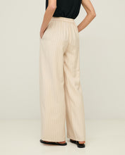 Load image into Gallery viewer, Yerse Pinstripe lightweight wide leg trouser Natural - CW CW