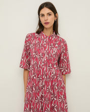 Load image into Gallery viewer, Yerse Nara flower petal print cotton dress Raspberry - CW CW