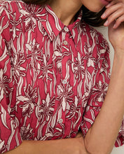 Load image into Gallery viewer, Yerse Nara flower petal print cotton dress Raspberry - CW CW