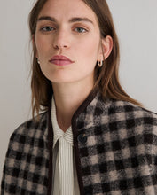 Load image into Gallery viewer, Yerse Boiled wool check jacket Chocolate Ecru