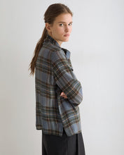 Load image into Gallery viewer, Yerse Plaid print pussy bow tie blouse Multi colour