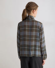Load image into Gallery viewer, Yerse Plaid print pussy bow tie blouse Multi colour