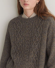 Load image into Gallery viewer, Yerse Cable merino nep yarn jumper Plumo